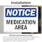 Signmission Medication Area, 7 in W x Rectangle, Vinyl Decal OS-2PACK-NS-D-57-L-14189 - alternate 2